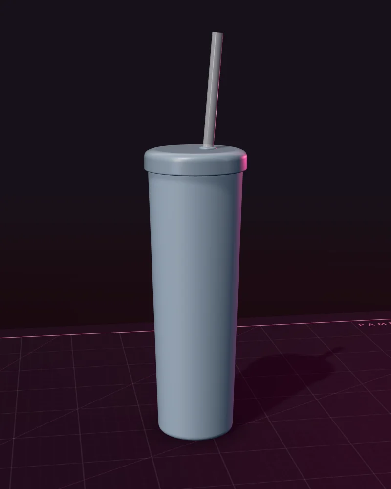 Serenity in Blue: 18oz Acrylic Skinny Tumbler - Soft Matte Dusty Blue