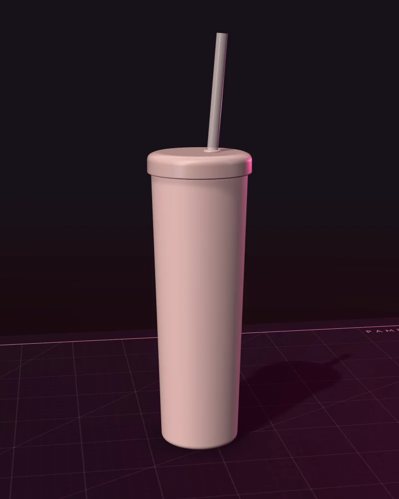 Chic Simplicity: 18oz Acrylic Skinny Tumbler - Soft Matte Blush