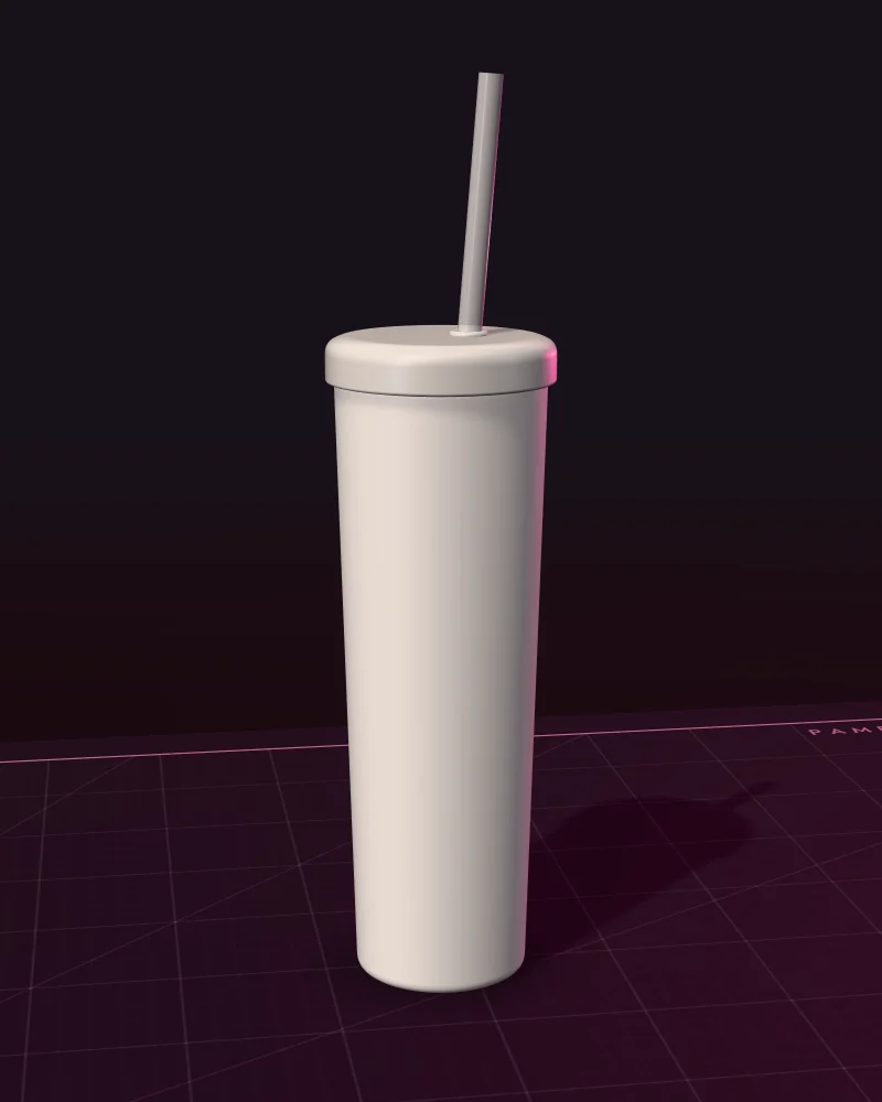 Elegance in White: 18oz Acrylic Skinny Tumbler - Soft Matte White Onyx